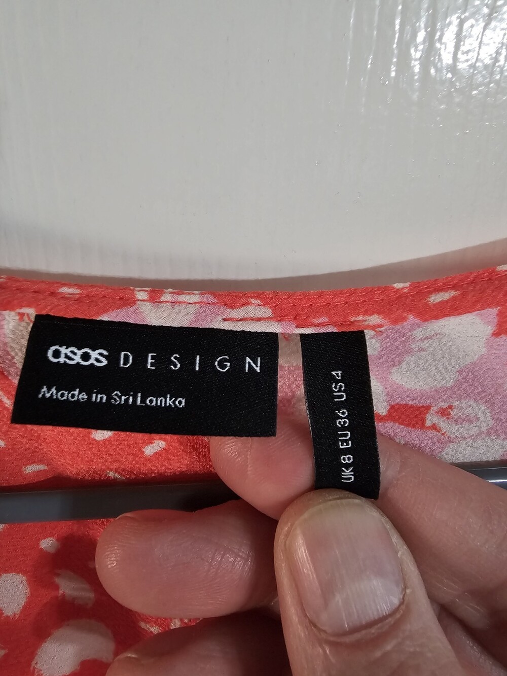 ASOS Design Red Pink Floral Patchwork Maxi Dress 4 Deep V Romantic Statement - Picture 5 of 7